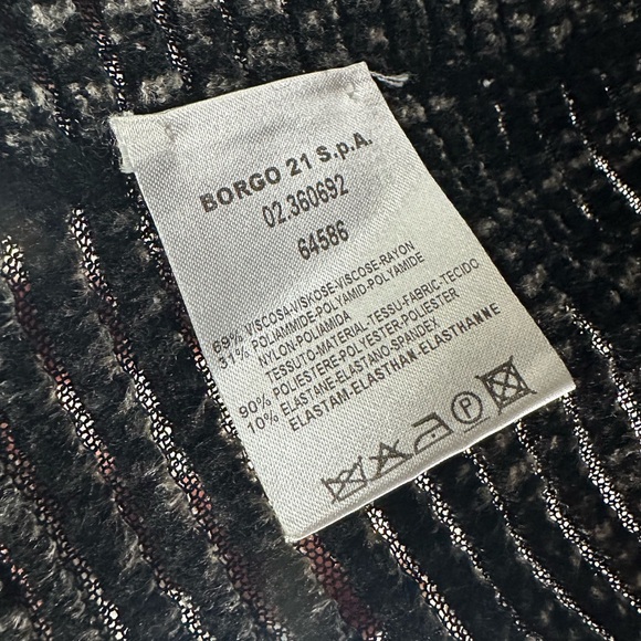 GIORGIO ARMANI / Black & Cream Rouched Sweater / Size 40 - Picture 13 of 15